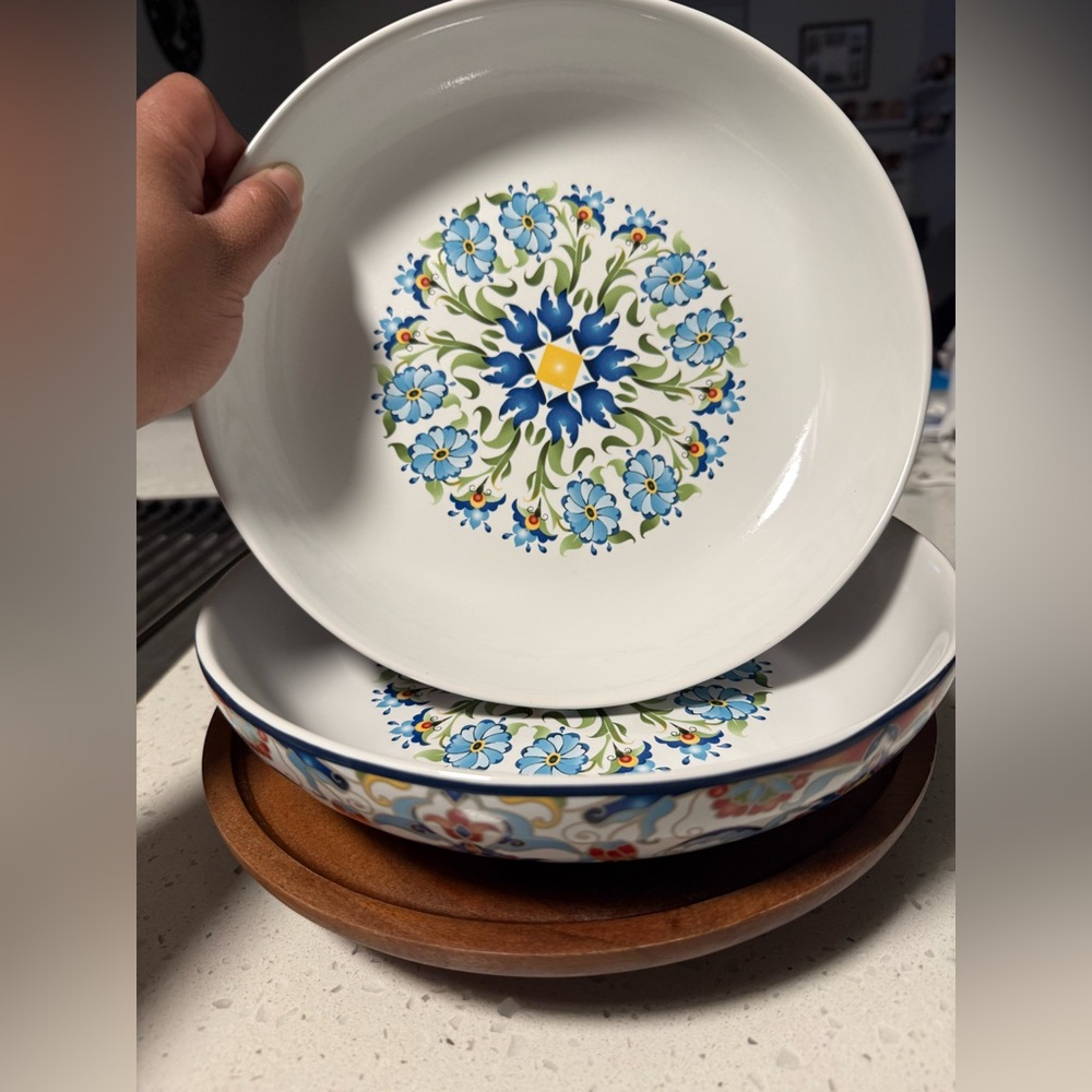 222 Fifth Floral Blue and Yellow Dinnerware